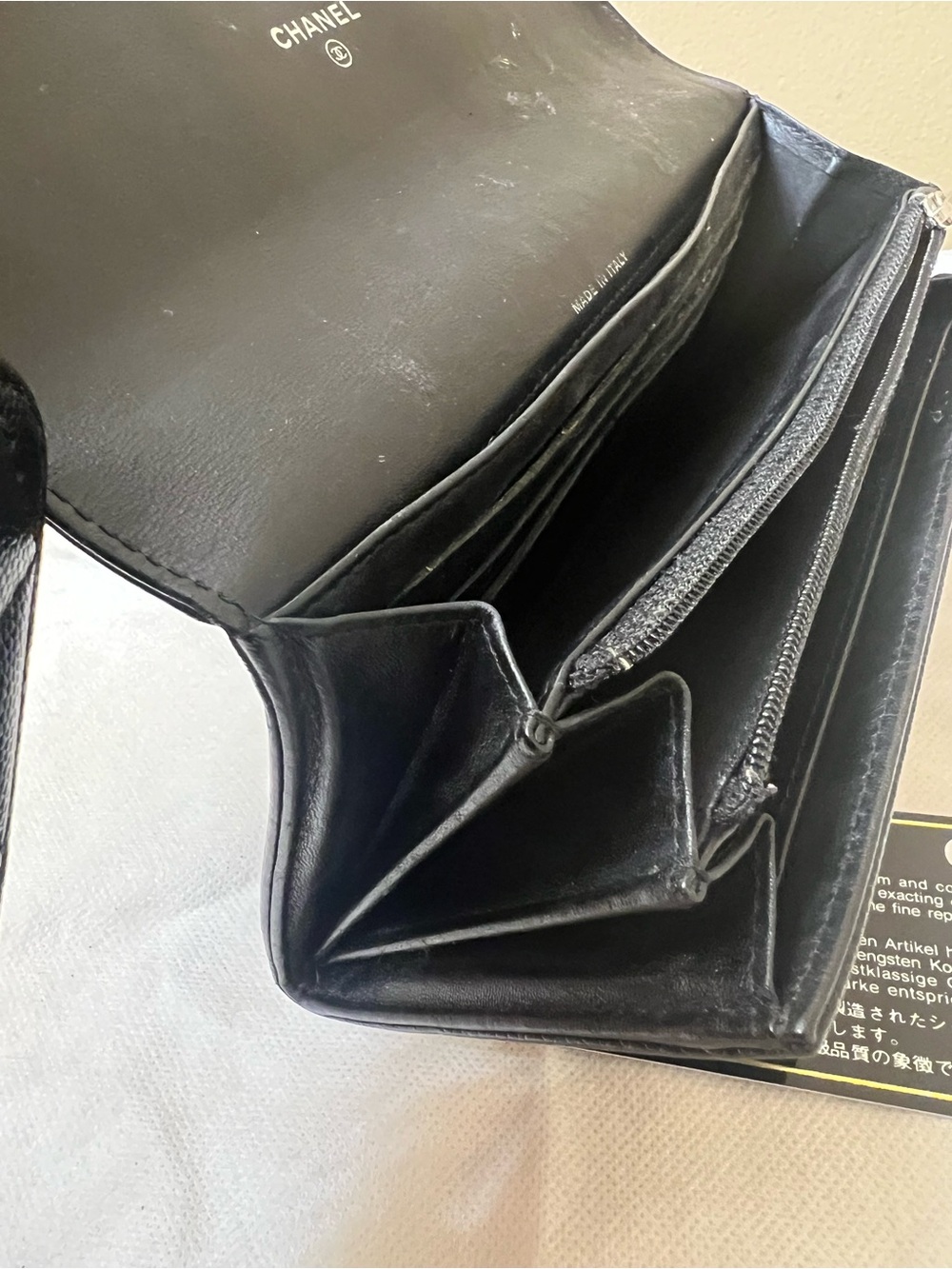 Chanel Black Caviar long Leather Wallet Clutch - Picture 12 of 13